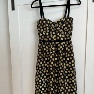 NWT for love and lemons black gold dot midi
